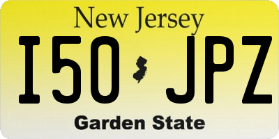 NJ license plate I50JPZ