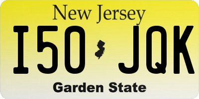 NJ license plate I50JQK