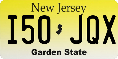 NJ license plate I50JQX