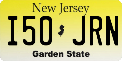 NJ license plate I50JRN