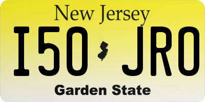 NJ license plate I50JRO