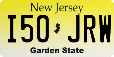 NJ license plate I50JRW
