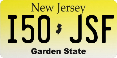 NJ license plate I50JSF