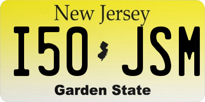 NJ license plate I50JSM