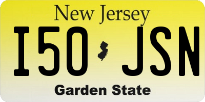 NJ license plate I50JSN