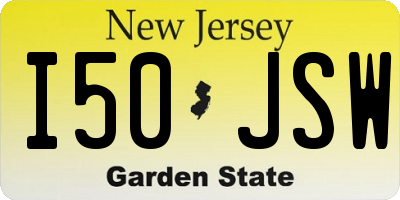 NJ license plate I50JSW