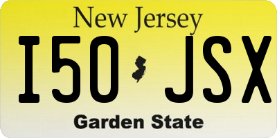 NJ license plate I50JSX