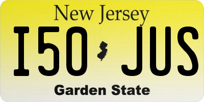 NJ license plate I50JUS