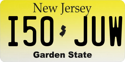 NJ license plate I50JUW
