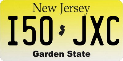 NJ license plate I50JXC