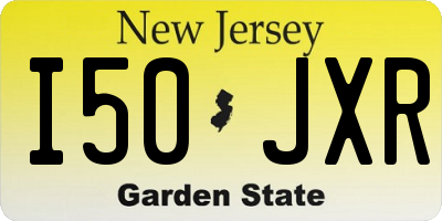 NJ license plate I50JXR
