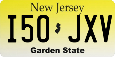 NJ license plate I50JXV