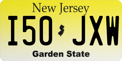 NJ license plate I50JXW