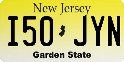 NJ license plate I50JYN