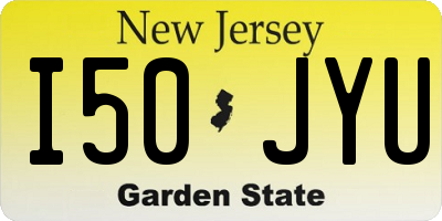 NJ license plate I50JYU