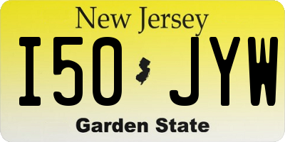 NJ license plate I50JYW