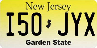 NJ license plate I50JYX