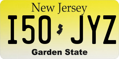 NJ license plate I50JYZ