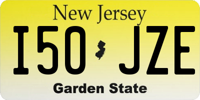 NJ license plate I50JZE