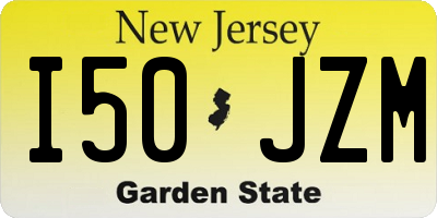 NJ license plate I50JZM