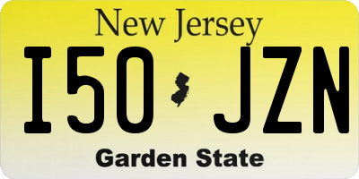 NJ license plate I50JZN