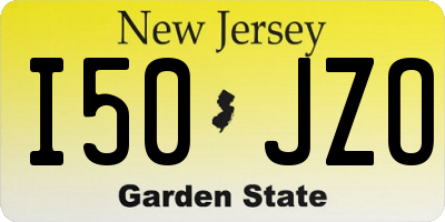 NJ license plate I50JZO