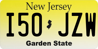 NJ license plate I50JZW