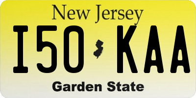 NJ license plate I50KAA