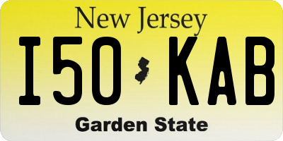 NJ license plate I50KAB