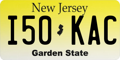 NJ license plate I50KAC