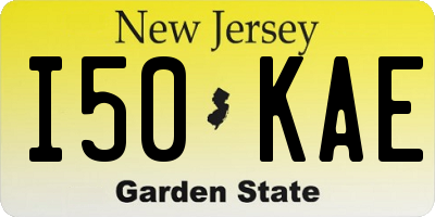 NJ license plate I50KAE