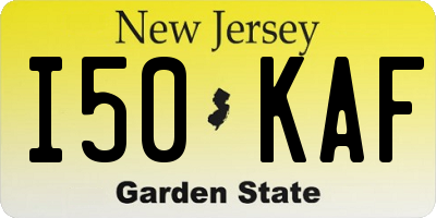 NJ license plate I50KAF