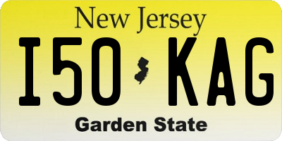 NJ license plate I50KAG