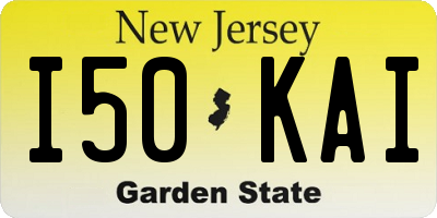 NJ license plate I50KAI