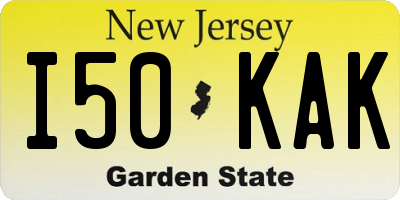 NJ license plate I50KAK