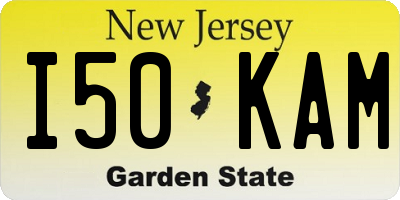 NJ license plate I50KAM
