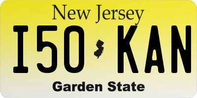 NJ license plate I50KAN