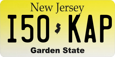 NJ license plate I50KAP
