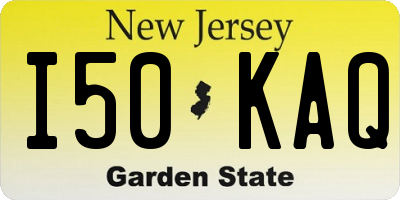 NJ license plate I50KAQ