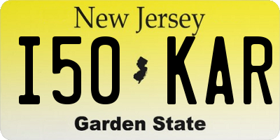 NJ license plate I50KAR