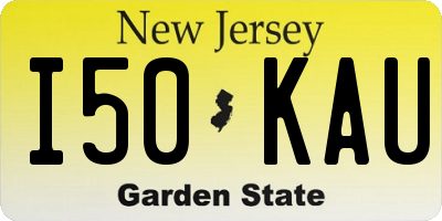NJ license plate I50KAU