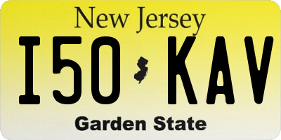 NJ license plate I50KAV