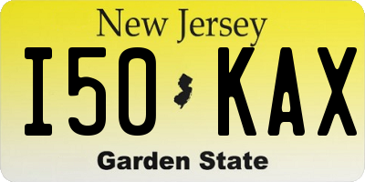 NJ license plate I50KAX