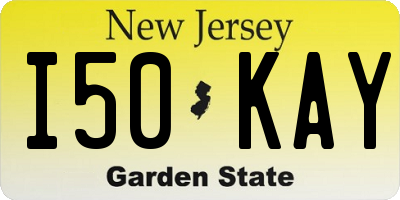 NJ license plate I50KAY