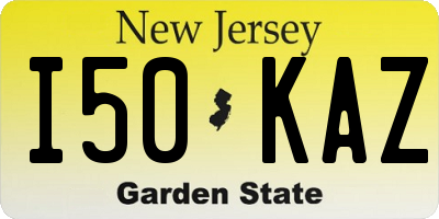 NJ license plate I50KAZ