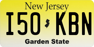 NJ license plate I50KBN