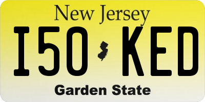 NJ license plate I50KED