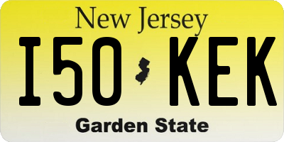 NJ license plate I50KEK