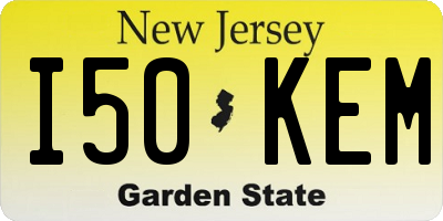 NJ license plate I50KEM