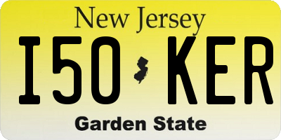 NJ license plate I50KER